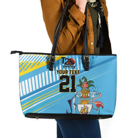 The Bahamas Cricket Custom Leather Tote Bag Marlin Flamingo Come On Bahamian - Wonder Print Shop