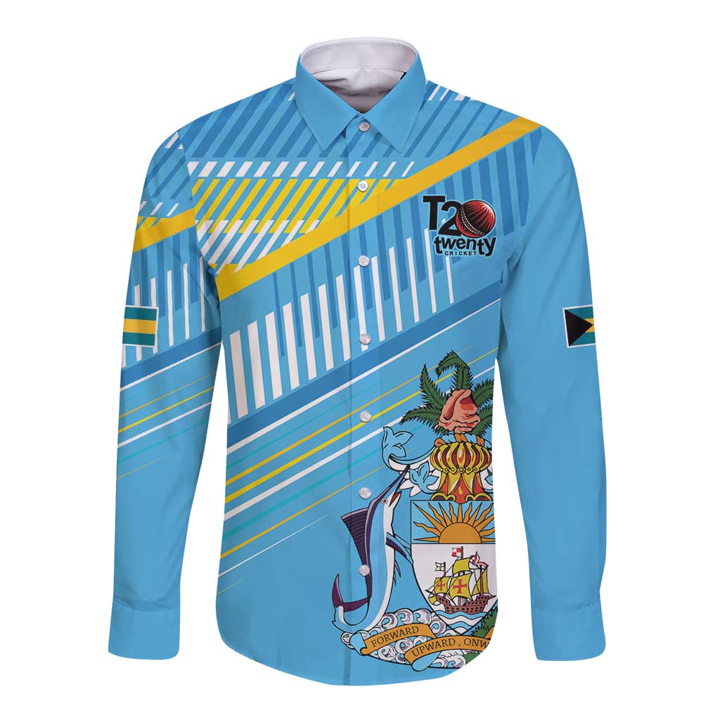 The Bahamas Cricket Custom Long Sleeve Button Shirt Marlin Flamingo Come On Bahamian - Wonder Print Shop