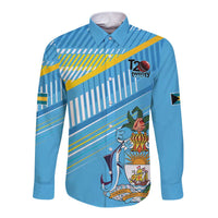 The Bahamas Cricket Custom Long Sleeve Button Shirt Marlin Flamingo Come On Bahamian - Wonder Print Shop