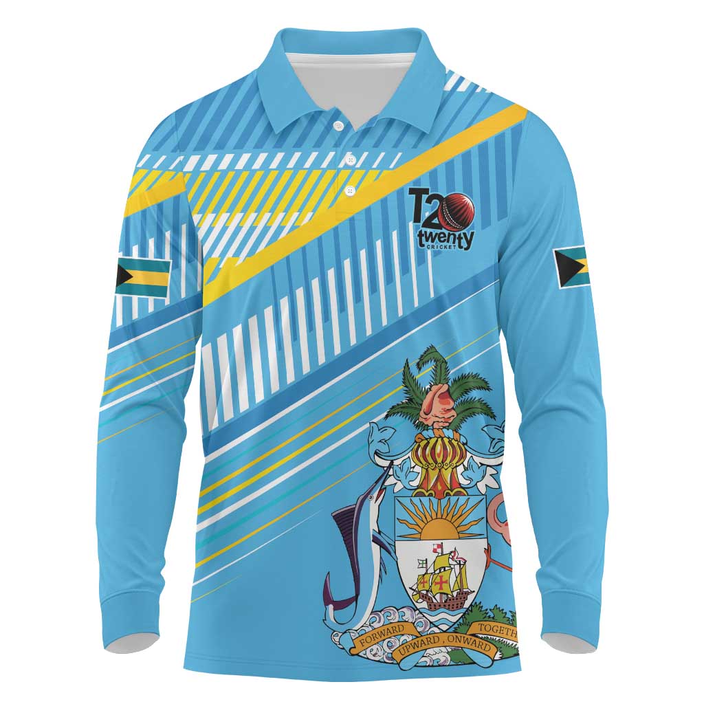 The Bahamas Cricket Custom Long Sleeve Polo Shirt Marlin Flamingo Come On Bahamian - Wonder Print Shop