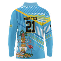 The Bahamas Cricket Custom Long Sleeve Polo Shirt Marlin Flamingo Come On Bahamian - Wonder Print Shop