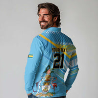 The Bahamas Cricket Custom Long Sleeve Polo Shirt Marlin Flamingo Come On Bahamian - Wonder Print Shop