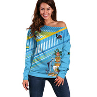 The Bahamas Cricket Custom Off Shoulder Sweater Marlin Flamingo Come On Bahamian - Wonder Print Shop