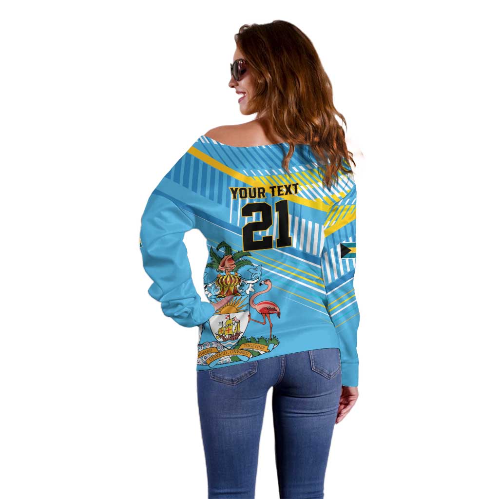 The Bahamas Cricket Custom Off Shoulder Sweater Marlin Flamingo Come On Bahamian - Wonder Print Shop