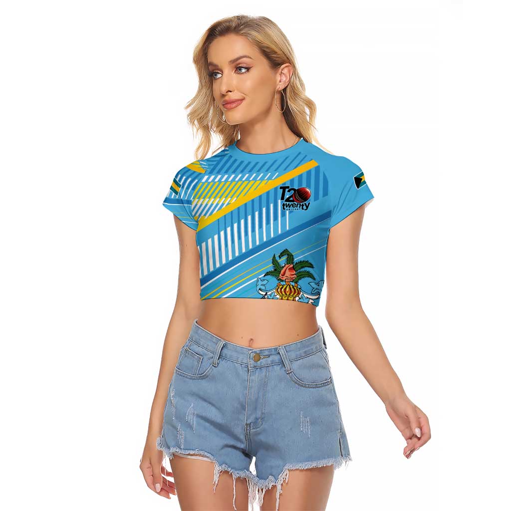 The Bahamas Cricket Custom Raglan Cropped T Shirt Marlin Flamingo Come On Bahamian - Wonder Print Shop