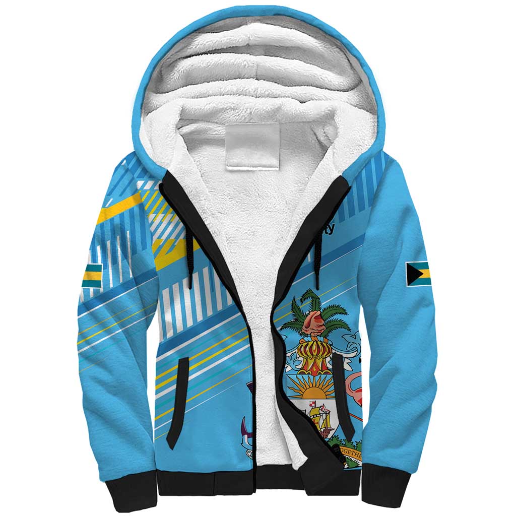 The Bahamas Cricket Custom Sherpa Hoodie Marlin Flamingo Come On Bahamian - Wonder Print Shop