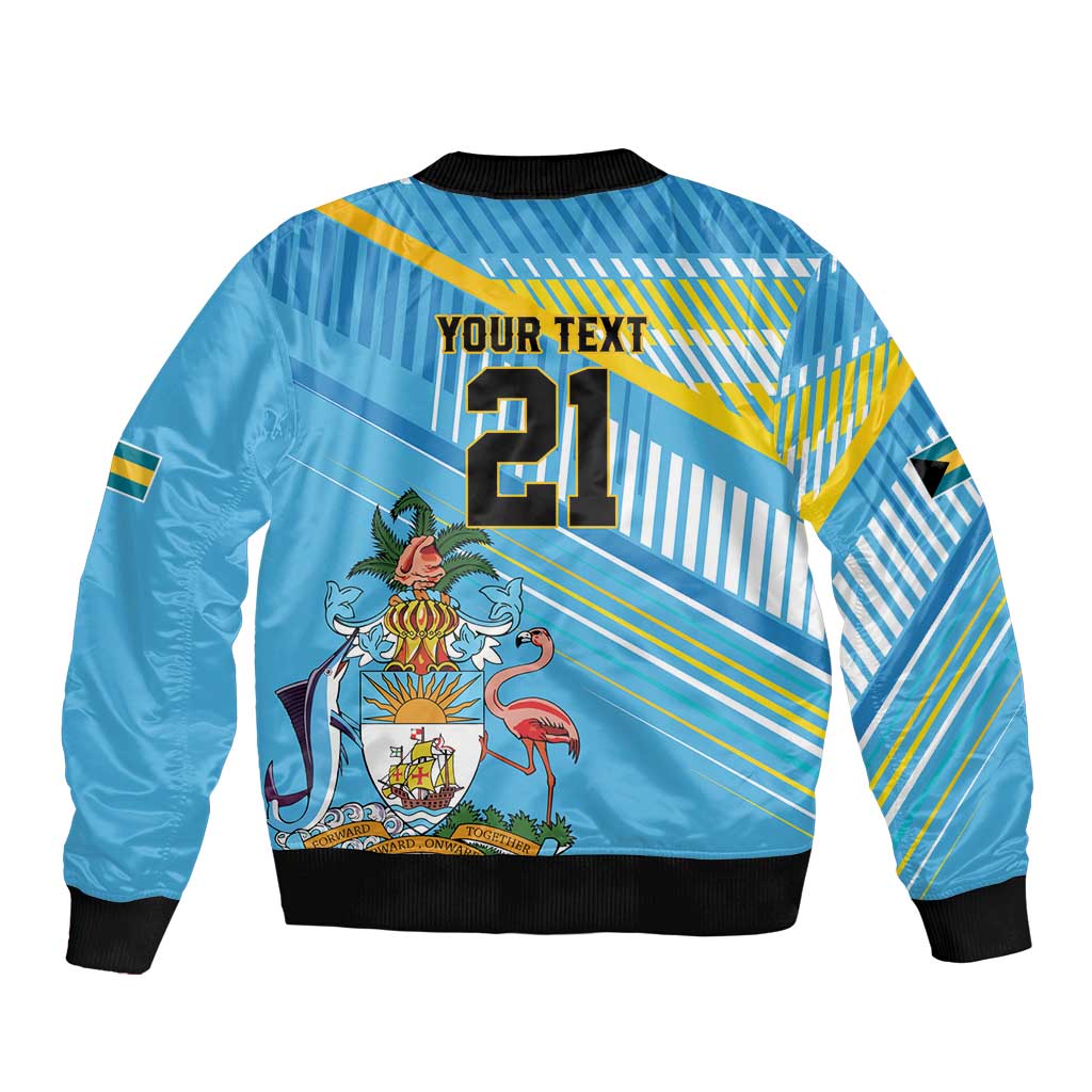 The Bahamas Cricket Custom Sleeve Zip Bomber Jacket Marlin Flamingo Come On Bahamian - Wonder Print Shop
