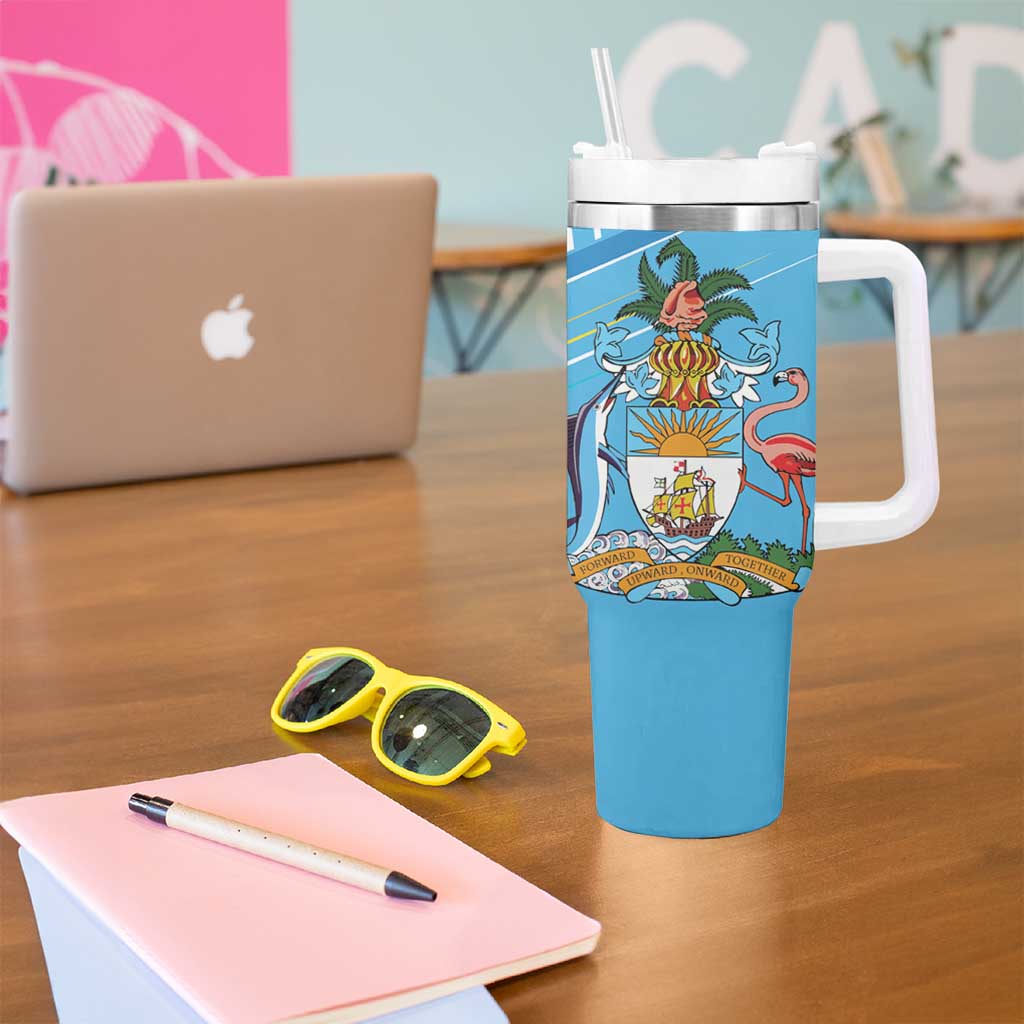 The Bahamas Cricket Custom Tumbler With Handle Marlin Flamingo Come On Bahamian - Wonder Print Shop