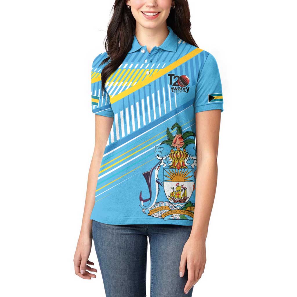 The Bahamas Cricket Custom Women Polo Shirt Marlin Flamingo Come On Bahamian - Wonder Print Shop