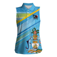 The Bahamas Cricket Custom Women Sleeveless Polo Shirt Marlin Flamingo Come On Bahamian - Wonder Print Shop