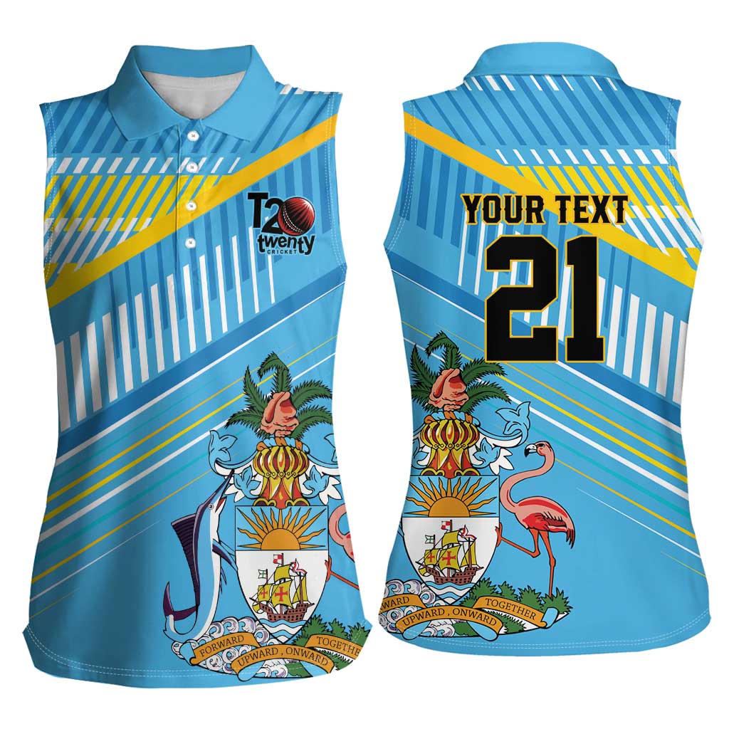 The Bahamas Cricket Custom Women Sleeveless Polo Shirt Marlin Flamingo Come On Bahamian - Wonder Print Shop