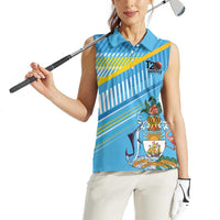 The Bahamas Cricket Custom Women Sleeveless Polo Shirt Marlin Flamingo Come On Bahamian - Wonder Print Shop