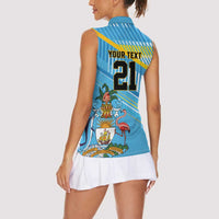 The Bahamas Cricket Custom Women Sleeveless Polo Shirt Marlin Flamingo Come On Bahamian - Wonder Print Shop
