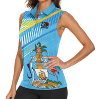 The Bahamas Cricket Custom Women Sleeveless Polo Shirt Marlin Flamingo Come On Bahamian - Wonder Print Shop