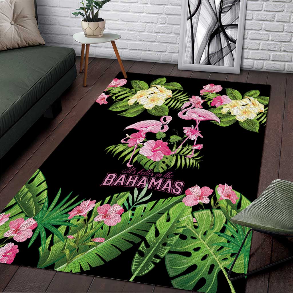 The Bahamas Flamingo Area Rug Bahamian Tropical Flowers - Wonder Print Shop