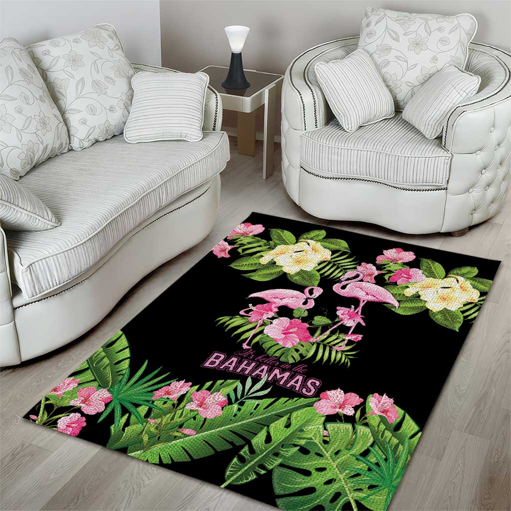 The Bahamas Flamingo Area Rug Bahamian Tropical Flowers - Wonder Print Shop