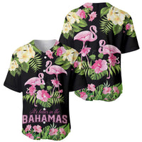 The Bahamas Flamingo Baseball Jersey Bahamian Tropical Flowers - Wonder Print Shop