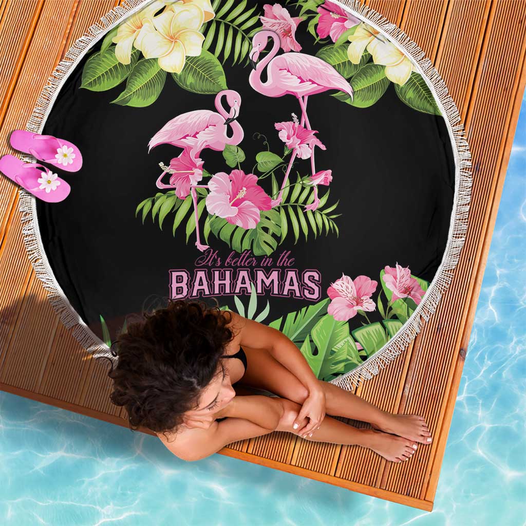 The Bahamas Flamingo Beach Blanket Bahamian Tropical Flowers - Wonder Print Shop
