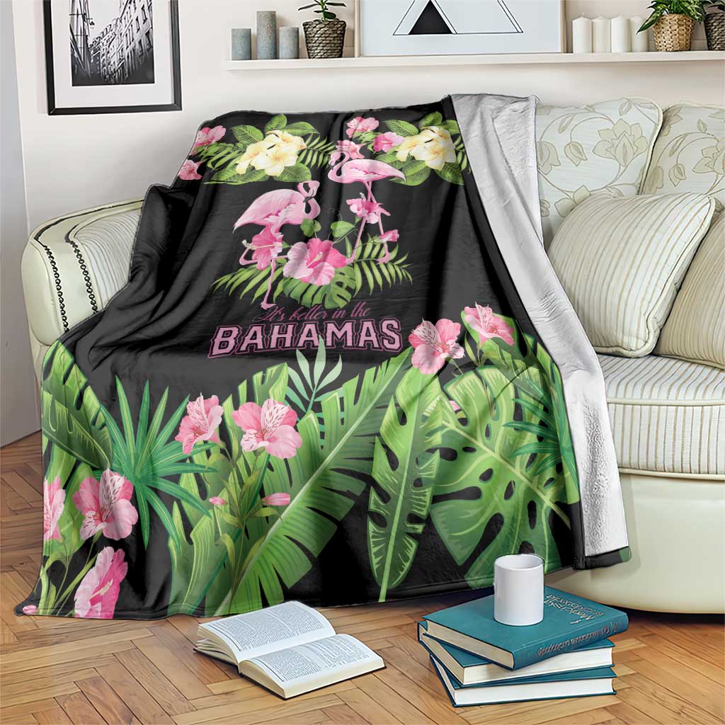 The Bahamas Flamingo Blanket Bahamian Tropical Flowers - Wonder Print Shop