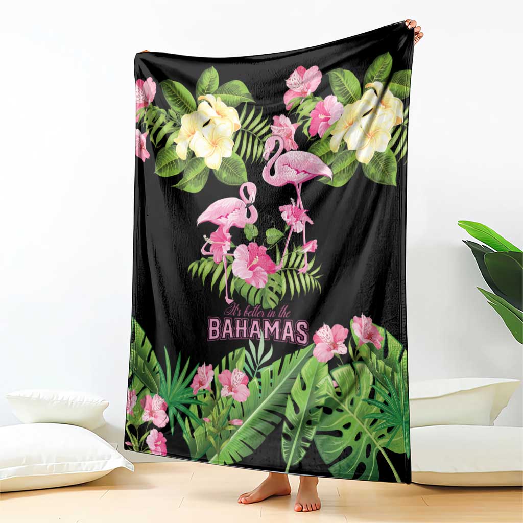 The Bahamas Flamingo Blanket Bahamian Tropical Flowers - Wonder Print Shop
