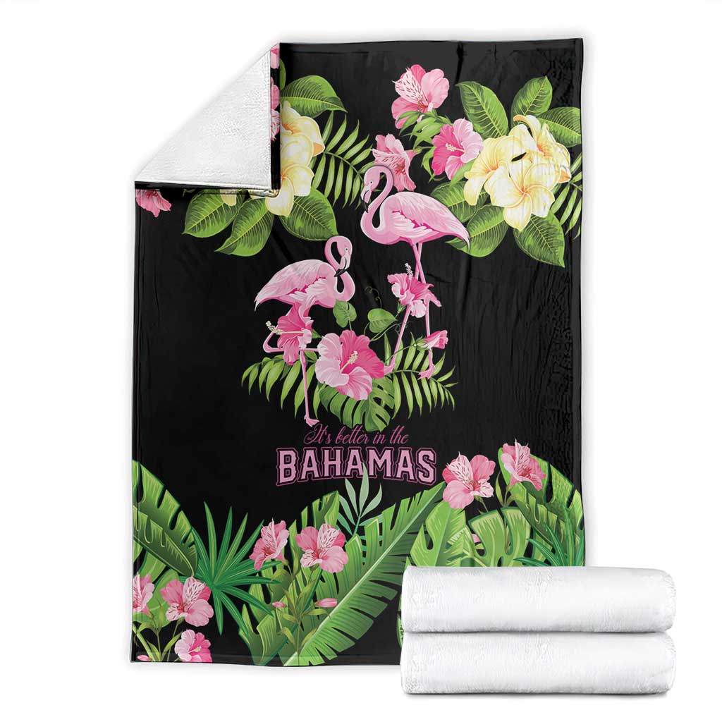 The Bahamas Flamingo Blanket Bahamian Tropical Flowers - Wonder Print Shop