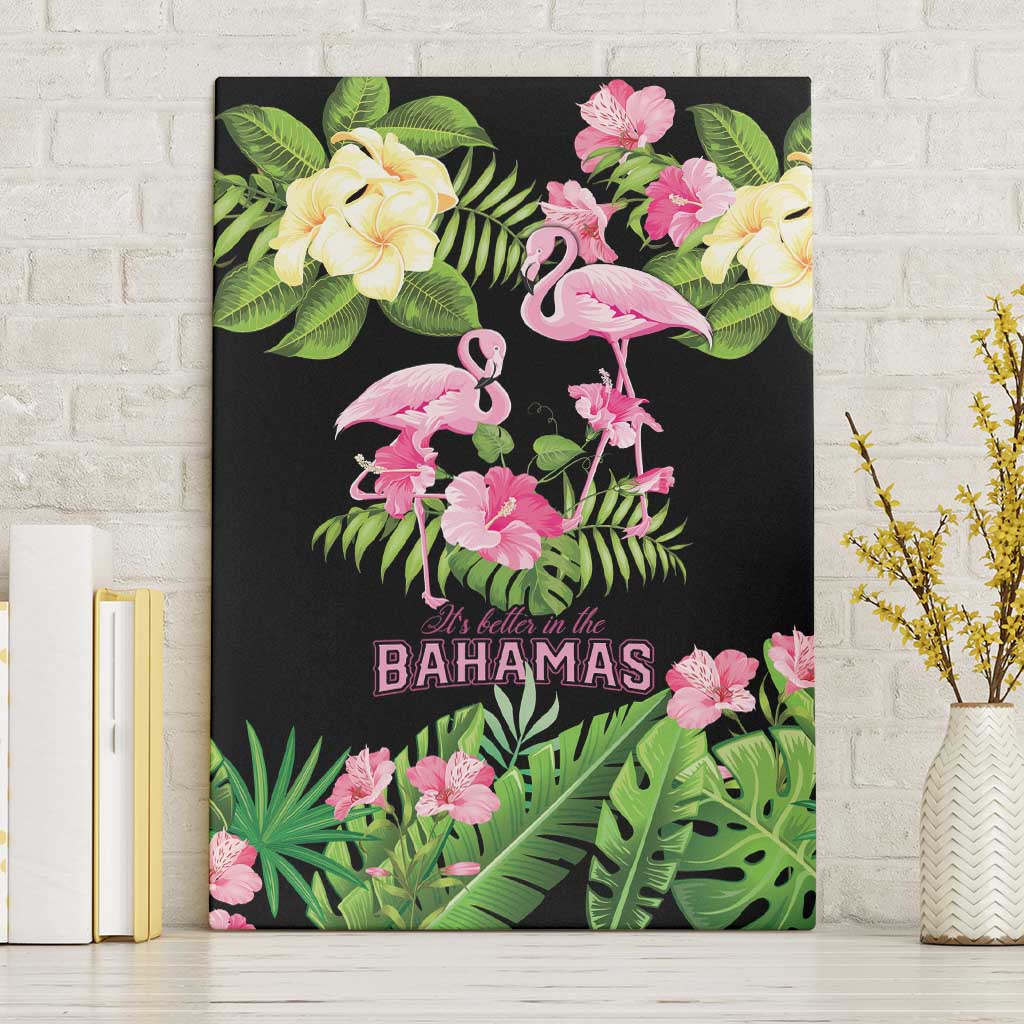 The Bahamas Flamingo Canvas Wall Art Bahamian Tropical Flowers - Wonder Print Shop