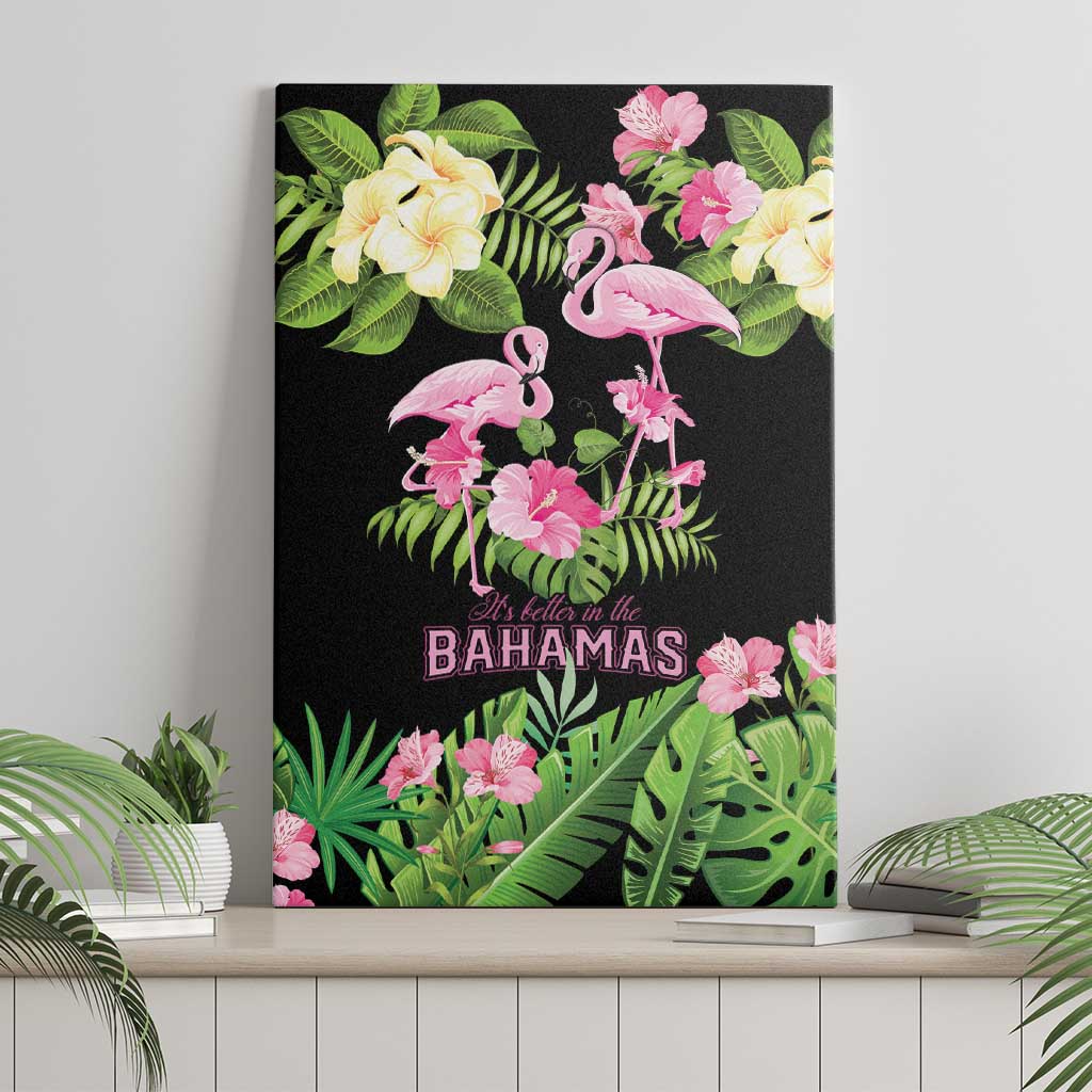 The Bahamas Flamingo Canvas Wall Art Bahamian Tropical Flowers - Wonder Print Shop