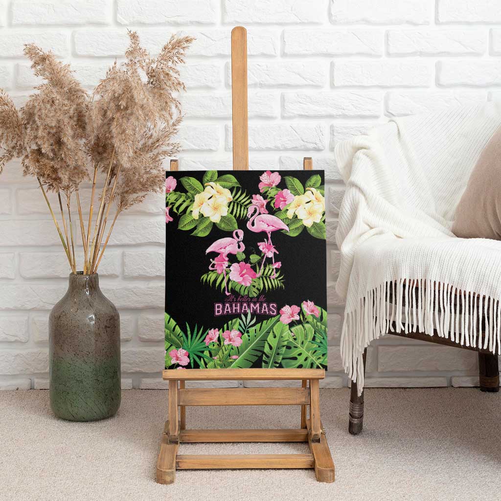 The Bahamas Flamingo Canvas Wall Art Bahamian Tropical Flowers - Wonder Print Shop
