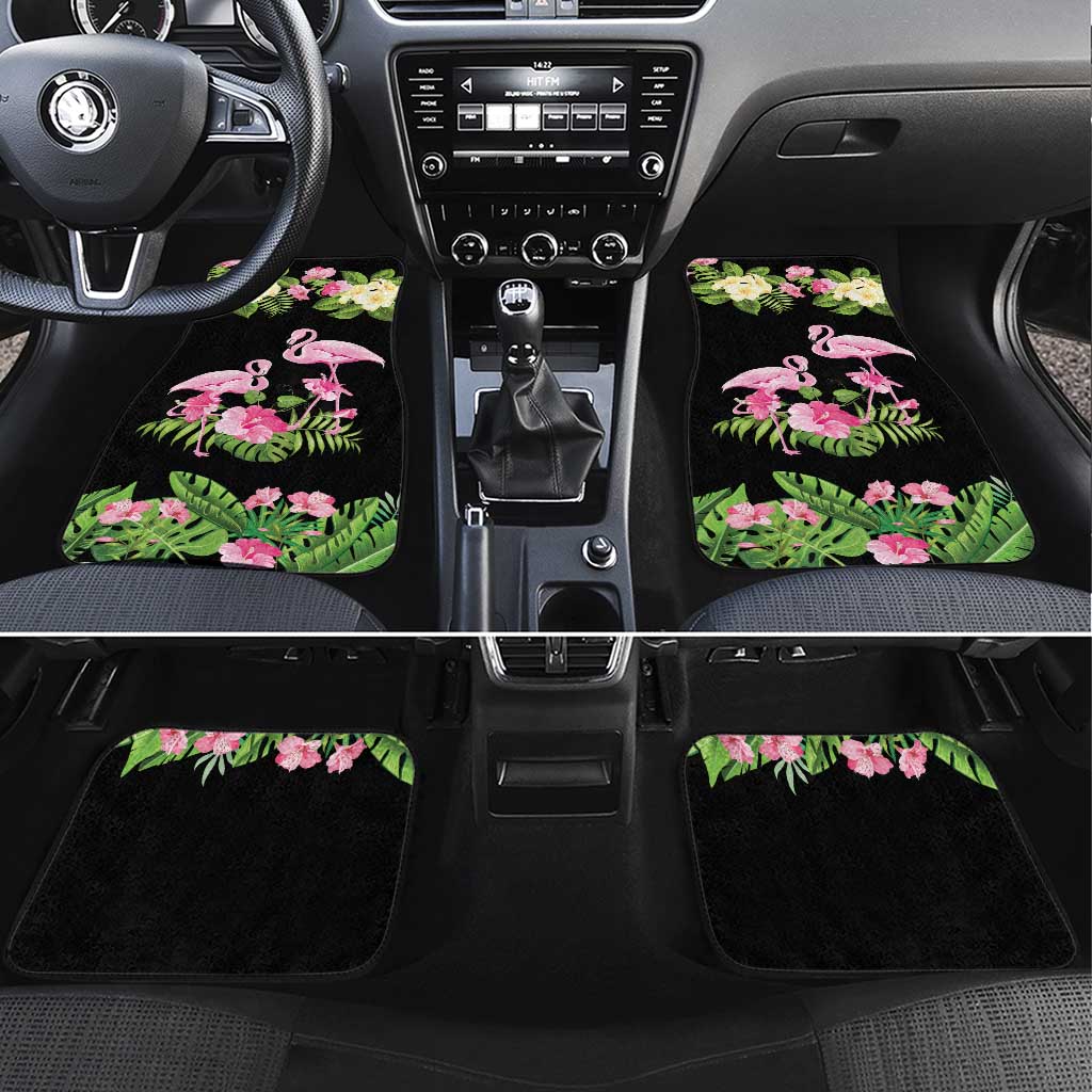 The Bahamas Flamingo Car Mats Bahamian Tropical Flowers - Wonder Print Shop