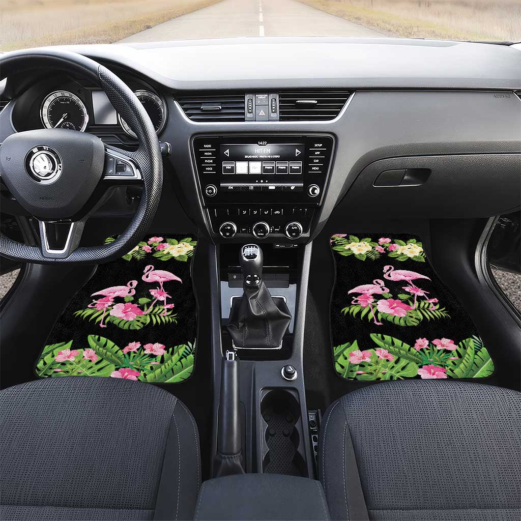 The Bahamas Flamingo Car Mats Bahamian Tropical Flowers - Wonder Print Shop