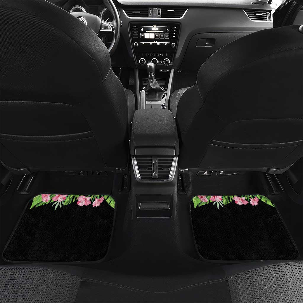 The Bahamas Flamingo Car Mats Bahamian Tropical Flowers - Wonder Print Shop
