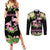 The Bahamas Flamingo Couples Matching Summer Maxi Dress and Long Sleeve Button Shirt Bahamian Tropical Flowers - Wonder Print Shop