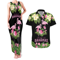 The Bahamas Flamingo Couples Matching Tank Maxi Dress and Hawaiian Shirt Bahamian Tropical Flowers - Wonder Print Shop