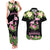 The Bahamas Flamingo Couples Matching Tank Maxi Dress and Hawaiian Shirt Bahamian Tropical Flowers - Wonder Print Shop