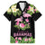 The Bahamas Flamingo Family Matching Long Sleeve Bodycon Dress and Hawaiian Shirt Bahamian Tropical Flowers - Wonder Print Shop