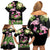 The Bahamas Flamingo Family Matching Off Shoulder Short Dress and Hawaiian Shirt Bahamian Tropical Flowers - Wonder Print Shop