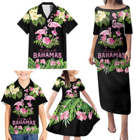 The Bahamas Flamingo Family Matching Puletasi and Hawaiian Shirt Bahamian Tropical Flowers - Wonder Print Shop