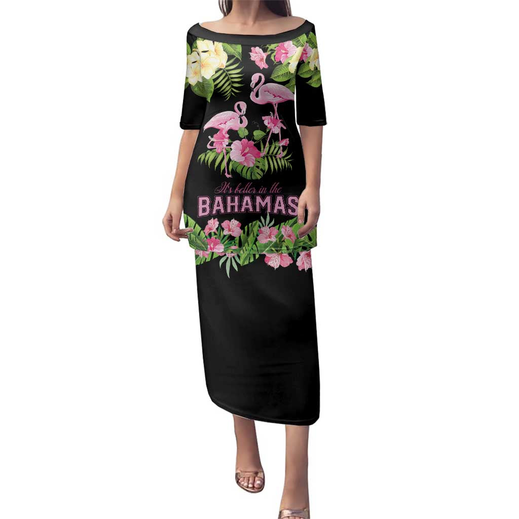 The Bahamas Flamingo Family Matching Puletasi and Hawaiian Shirt Bahamian Tropical Flowers - Wonder Print Shop