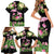 The Bahamas Flamingo Family Matching Short Sleeve Bodycon Dress and Hawaiian Shirt Bahamian Tropical Flowers - Wonder Print Shop