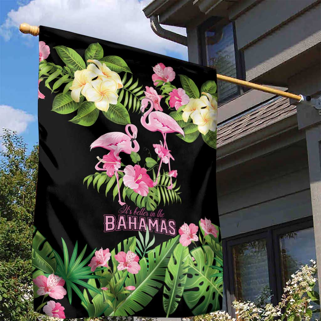 The Bahamas Flamingo Garden Flag Bahamian Tropical Flowers - Wonder Print Shop