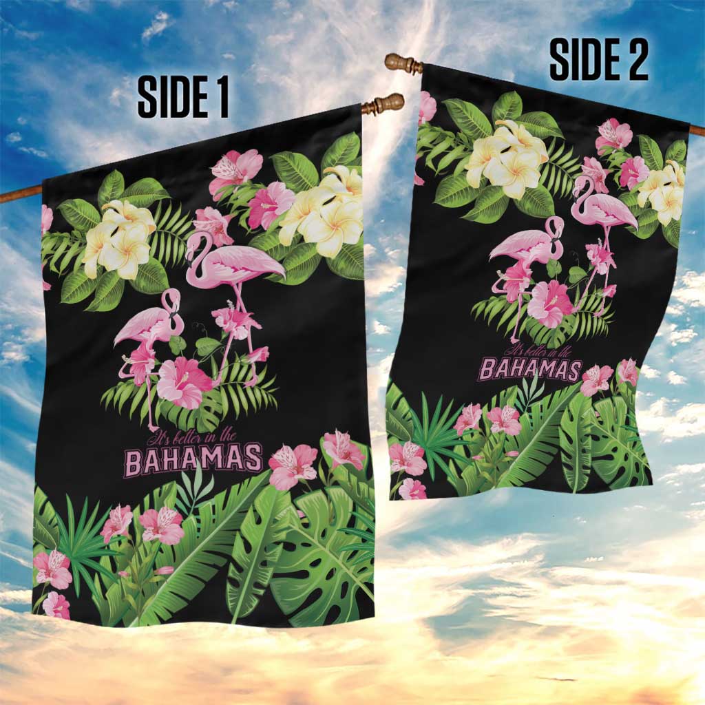 The Bahamas Flamingo Garden Flag Bahamian Tropical Flowers - Wonder Print Shop