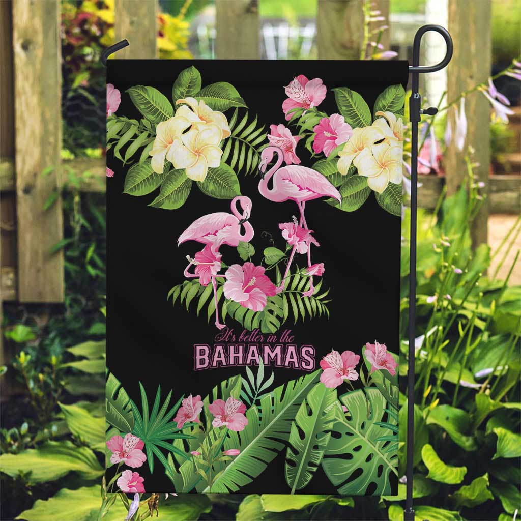 The Bahamas Flamingo Garden Flag Bahamian Tropical Flowers - Wonder Print Shop
