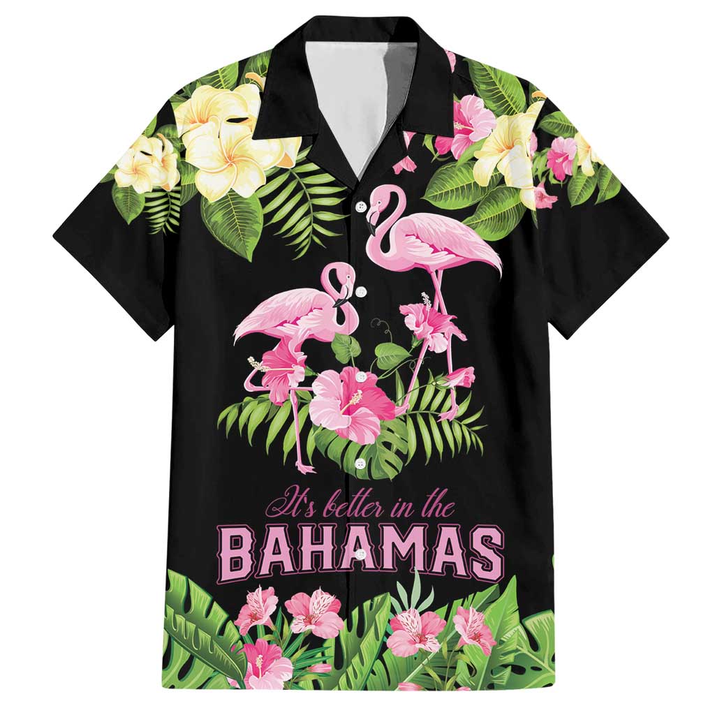 The Bahamas Flamingo Hawaiian Shirt Bahamian Tropical Flowers - Wonder Print Shop