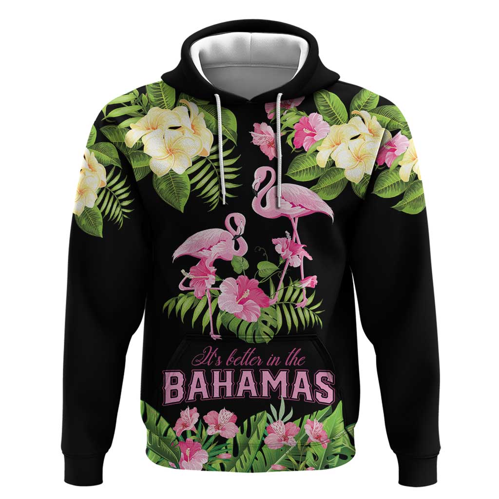 The Bahamas Flamingo Hoodie Bahamian Tropical Flowers - Wonder Print Shop