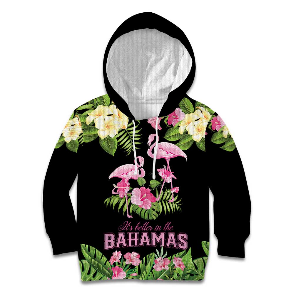 The Bahamas Flamingo Kid Hoodie Bahamian Tropical Flowers - Wonder Print Shop