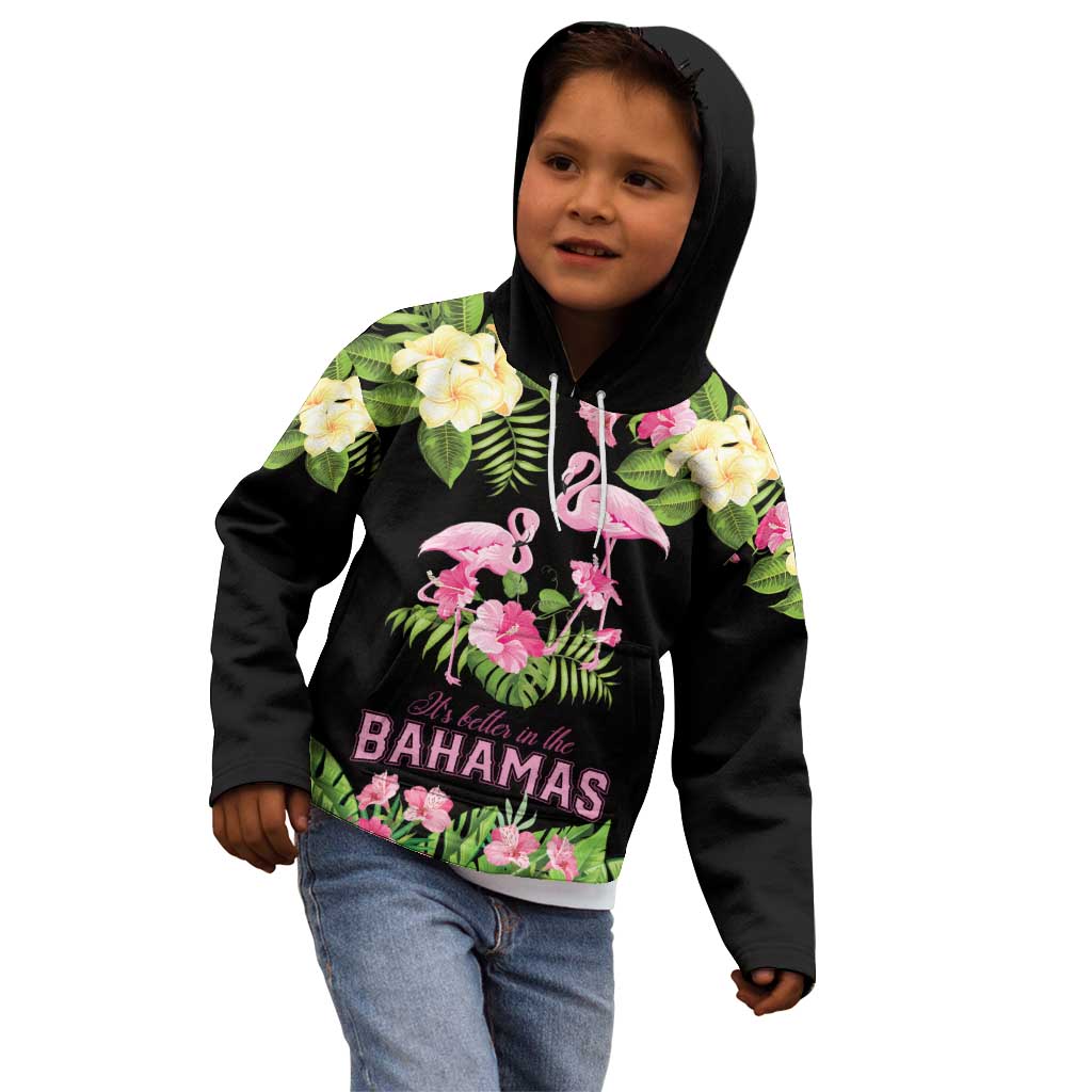 The Bahamas Flamingo Kid Hoodie Bahamian Tropical Flowers - Wonder Print Shop