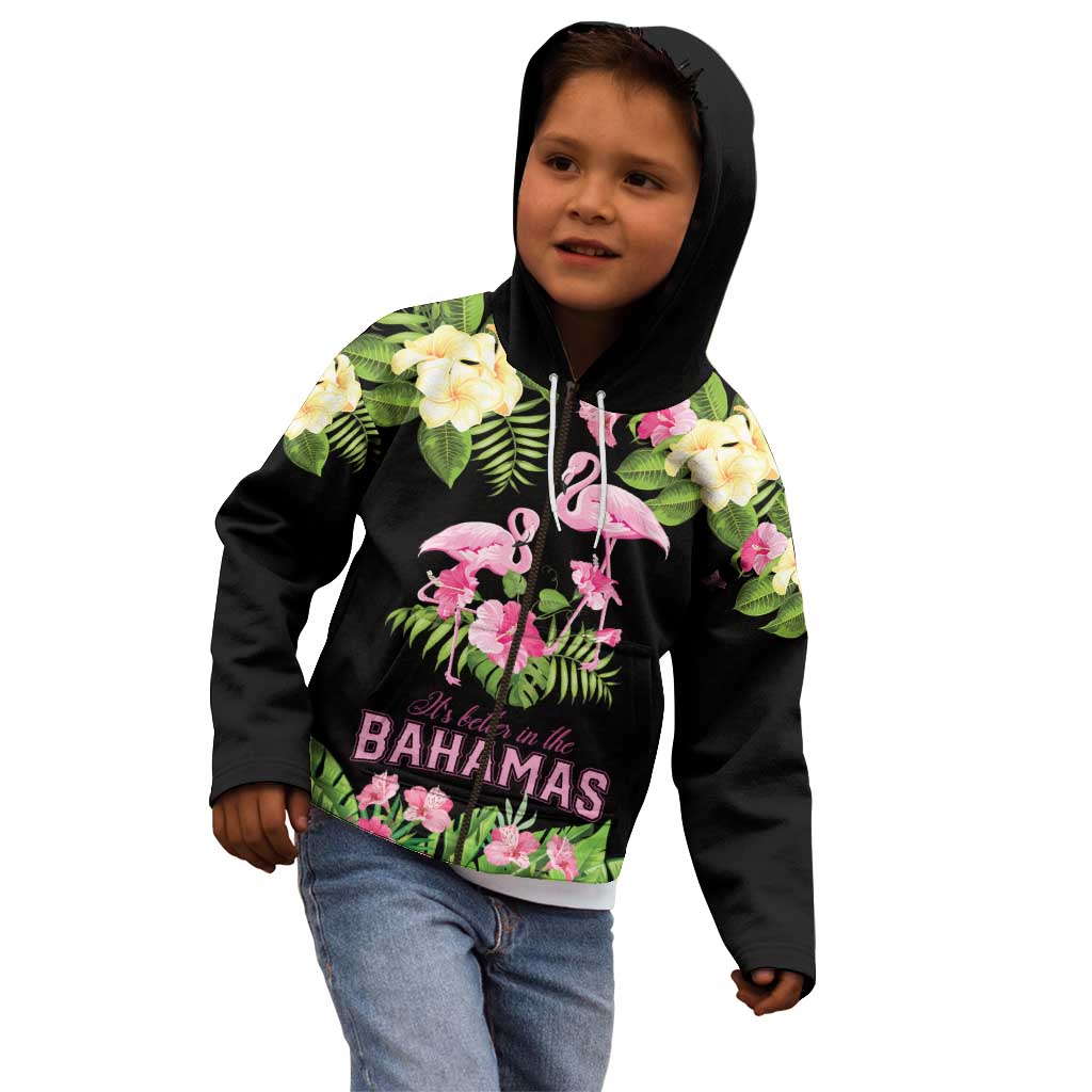 The Bahamas Flamingo Kid Hoodie Bahamian Tropical Flowers - Wonder Print Shop