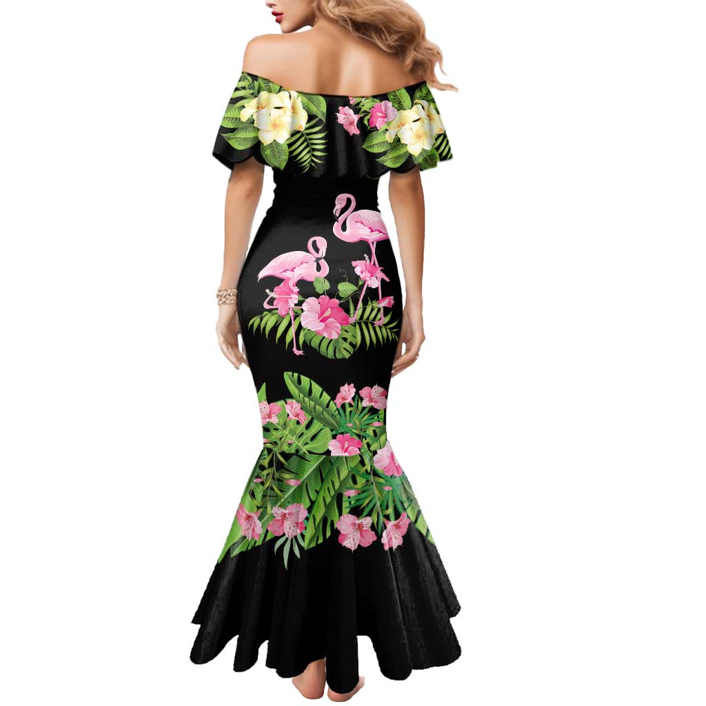 The Bahamas Flamingo Mermaid Dress Bahamian Tropical Flowers - Wonder Print Shop