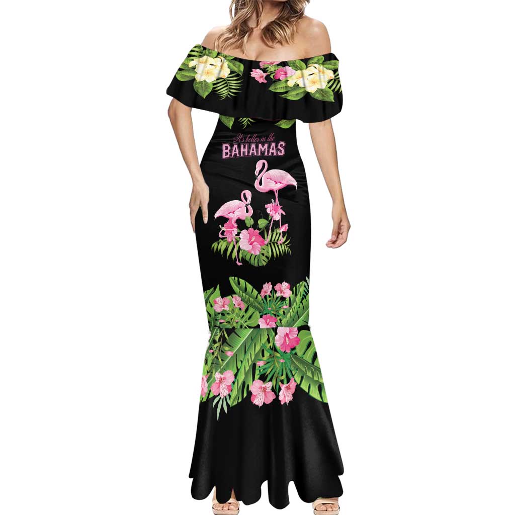 The Bahamas Flamingo Mermaid Dress Bahamian Tropical Flowers - Wonder Print Shop