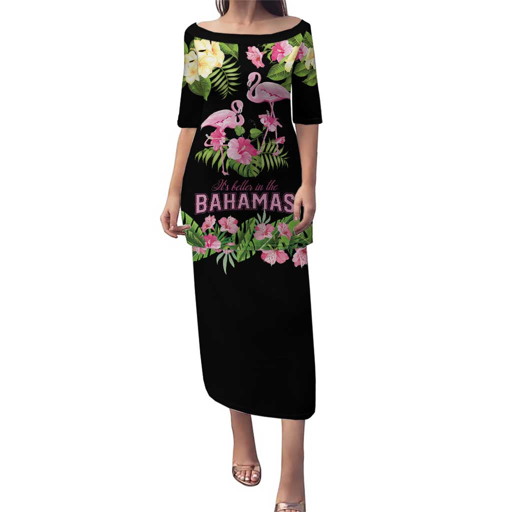 The Bahamas Flamingo Puletasi Bahamian Tropical Flowers - Wonder Print Shop